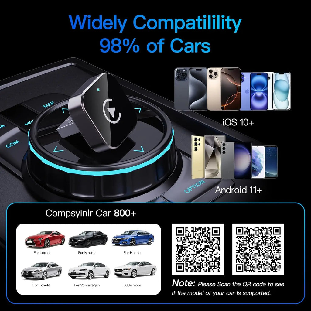 Wireless CarPlay/Android Auto Adapter for iPhone and Android – Mazda with Wired CarPlay